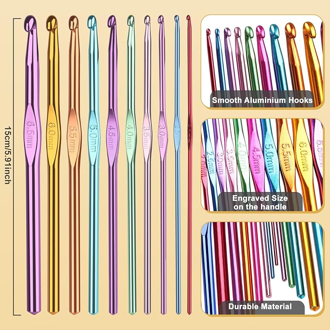 Aeelike 20pcs Acrylic Yarn for Crocheting, Crotcheting Set for Beginners - Image 4