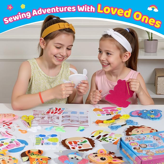 Funtopia Sewing Kit for Kids, 10 Easy DIY Projects of Stuffed Animal - Image 6