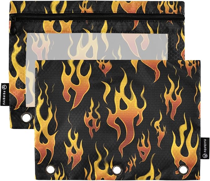 Yellow Orange Fire Flames Pencil Pouch by BOENLE-WELCOMEYOURCOMING