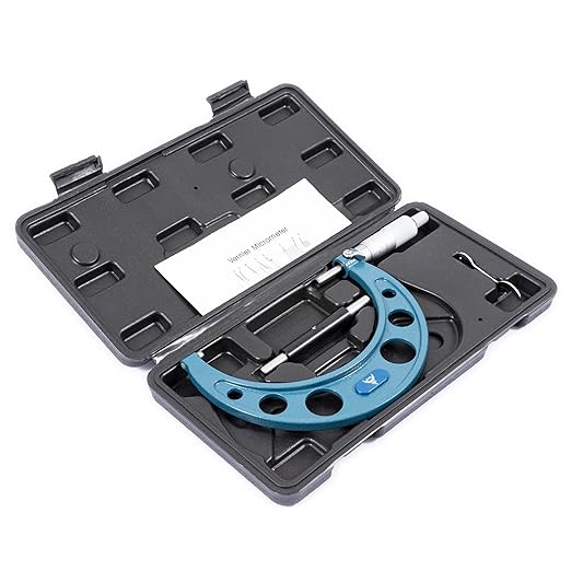 PEC Tools 4-5” Outside Micrometer, Industrial-Grade Precision Measuring Tool, Hardened Steel, High-Accuracy Micrometer with Ratchet Stop & Carbide-Tipped Measuring Faces for Machining & Engineering