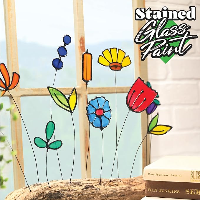 DecoArt Stained Glass Acrylic Paint Set – Cool Colors, Windows & Creative DIY - Image 4