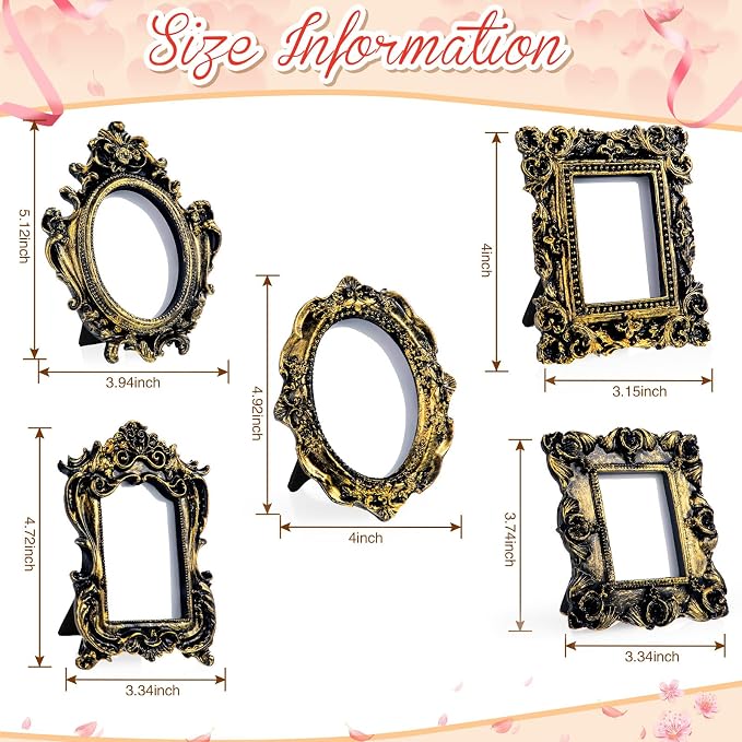 Maitys 20 Pcs Mini Picture Vintage Frames - Image 3