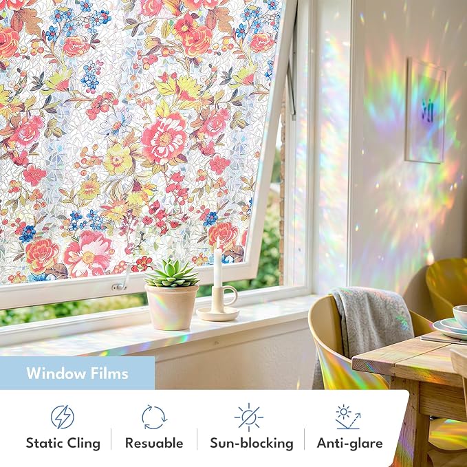 ADD.HERES Window Privacy Film, Stained Glass Decorative Static Cling, Removable - Image 3
