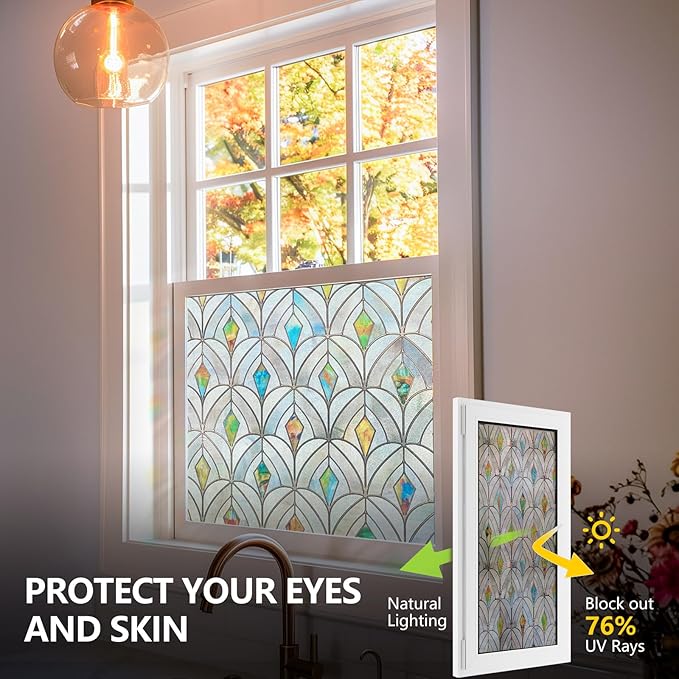 3D Stained Glass Window Film, Decorative Window Privacy Film - Image 3