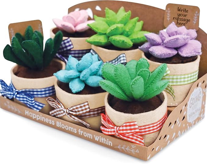 Glittery Garden Felt Succulent Craft Kit. Sewing Project to Make 6 Plushies | - Image 8