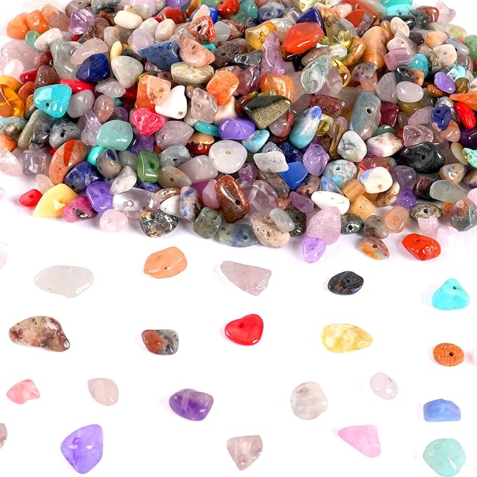 500pcs Natural Chip Stone Beads Multicolor 5mm to 8mm Irregular Gemstone by OuMuaMua