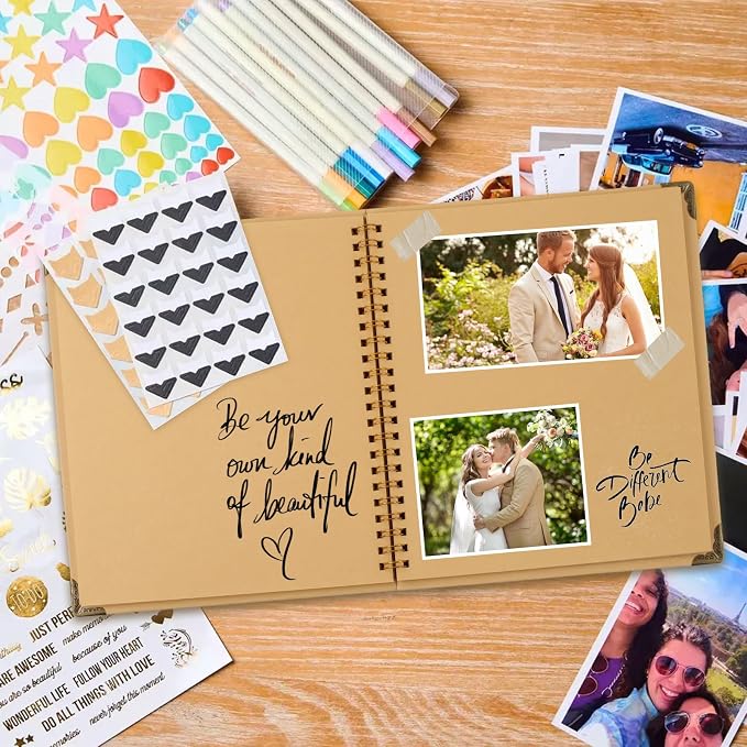 Joyberg Scrapbook 80 Pages, Scrapbooking Supplies 8 x 8 In, junk journal Album - Image 2