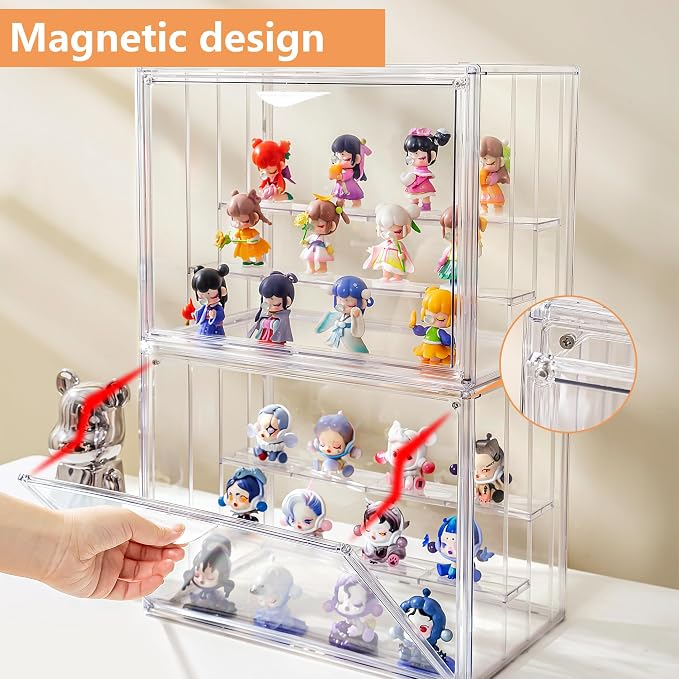 Attelite Acrylic Display Case for Collectibles 3-Tier Adjustable 2Pack | - Image 3