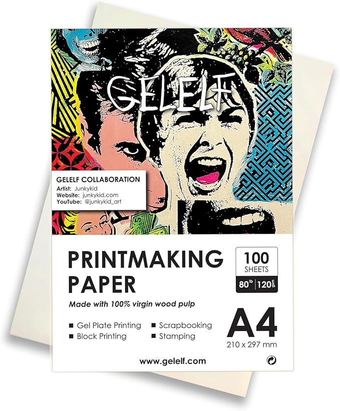 Printmaking Paper for Practice, International A4 Gel Plate Printmaking by GELELF