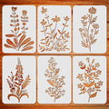 ORIGACH 6 Pcs Field Flowers Stencil by ORIGACH