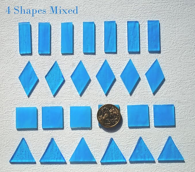 70pcs Transparent Glass Mosaic Tiles, 200g Large Size Stained Glass Pieces - Image 3
