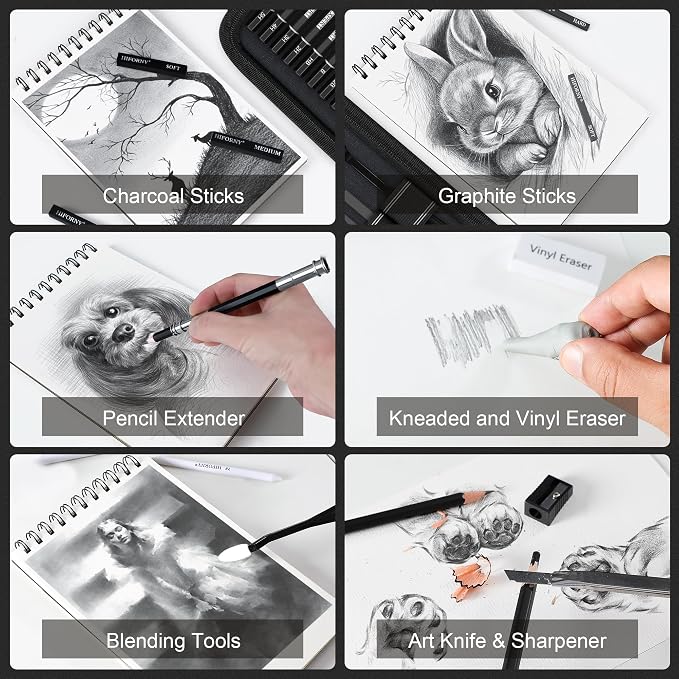 HIFORNY 42 PCS Drawing Set, Sketching Kit - Image 5