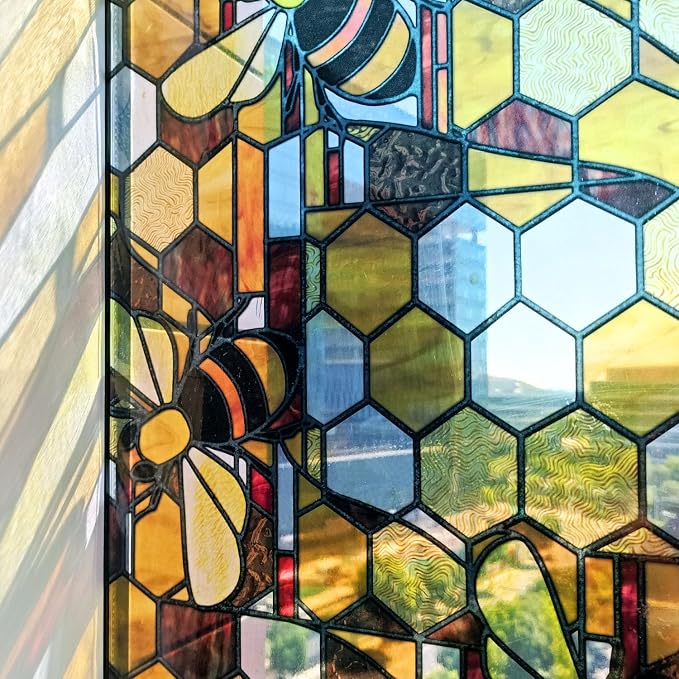 funlife Original Hand-Drawn Faux Stained Glass Window Film, Double-Sided Static - Image 2