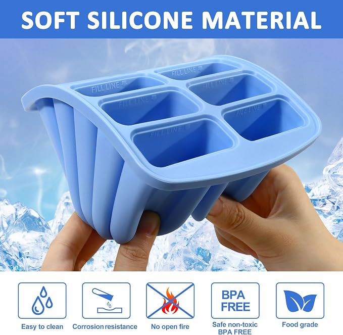 Popsicles Molds, 10 Cavity Silicone Popsicle Molds Easy-Release BPA-free - Image 3