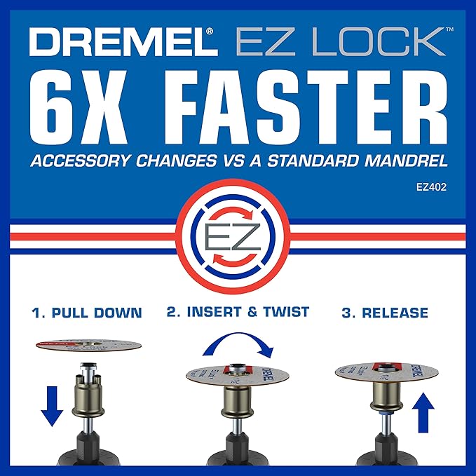 Dremel EZ727-01 EZ Lock Sanding & Grinding Rotary Tool Accessories Kit, 18-Piece Assorted Set - Perfect for Detail Sanding and Sharpening
