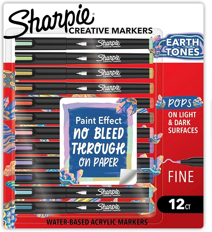Sharpie Creative Markers, Earth Tones, Water-Based Acrylic Paint Markers - Image 8