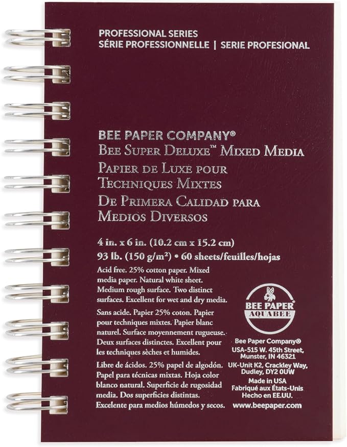 Bee Paper - 4"x 6" Super Deluxe Mixed Media Sketching Pad, 60 Sheets by BeePaperCompany