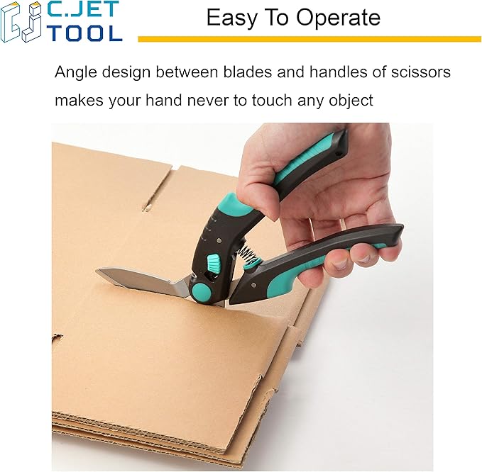 10" Heavy Duty Carpet Cutter, Industrial Scissors, Multipurpose, Professional Soft Grip Stainless Steel (Turquoise)