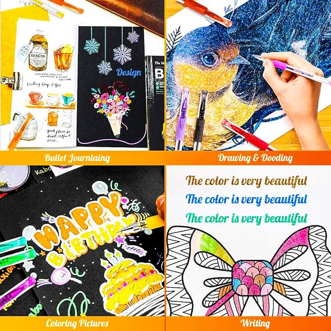 Soucolor 120 Pack Gel Pen 60 Glitter & 60 Refillss - Image 6