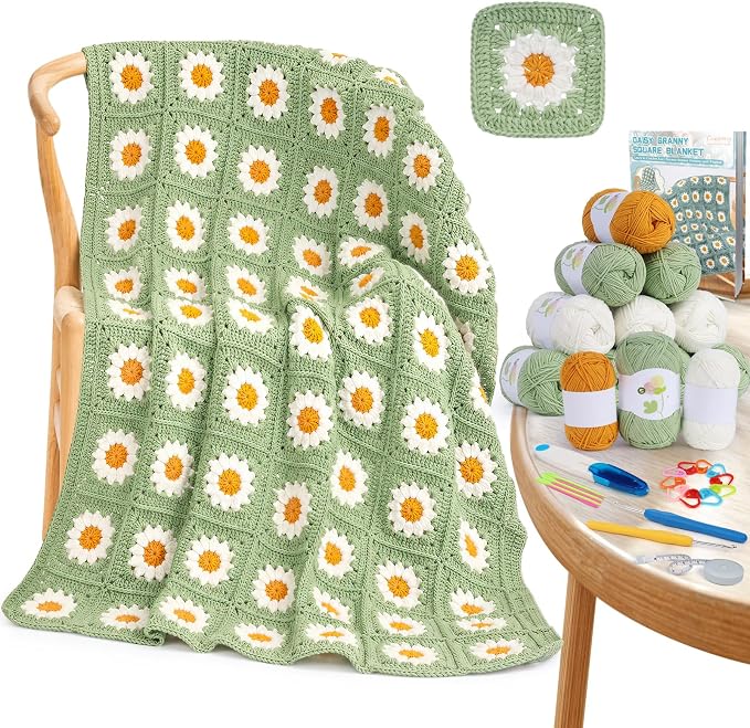 Coopay Crochet Kit for Beginners Adults, Large Crochet Blanket Kit by Coopay