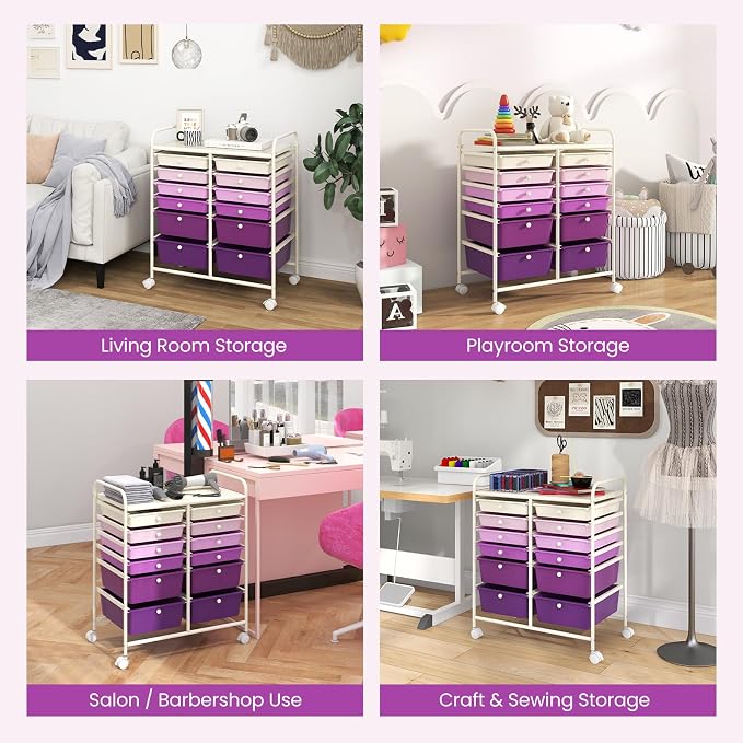BECOMFORT 12-Drawer Rolling Cart - Image 7