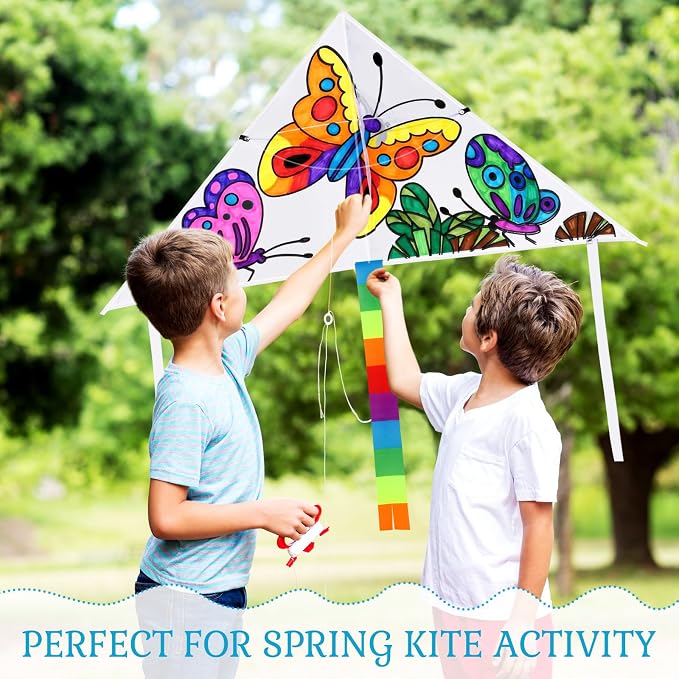 Libima 120 Pack Large Kites for Kids and Adults Bulk 39.4 Inch DIY Making Kit - Image 7
