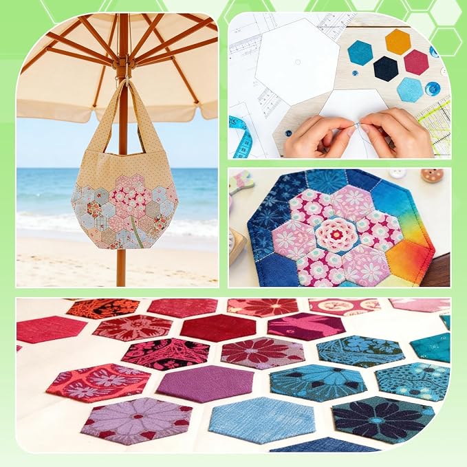 300 PCS 2" White Hexagon Piecing Paper Templates, Quilting Templates Accessories - Image 4