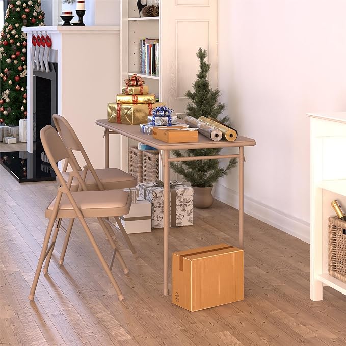 CoscoProducts Cosco Folding Serving Table, Antique Linen - Image 8