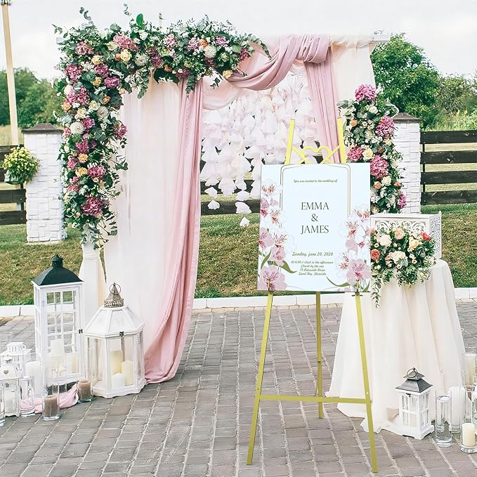 55" Gold Easel Stand for Sign, Heavy Duty Display Easel - Image 8