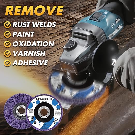 10 Pack Angle Grinder Stripping Wheel Strip Disc Angle Grinder Attachments Grinder Wheel, Paint Metal Oxidation Rust Remover Stripper Tool (4'' x 5/8'')