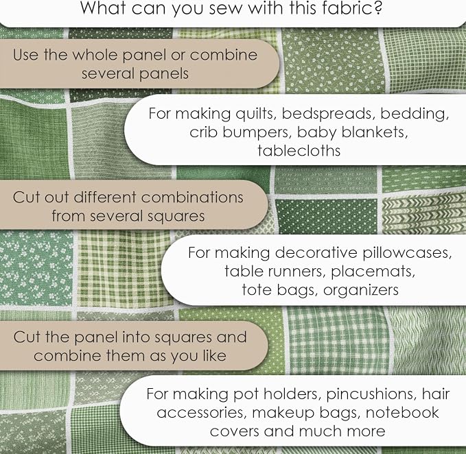 Cotton Satin Patchwork Fabric Panel – 35 Designs, 20×20 cm Squares, Single - Image 6