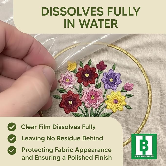 H.B.I. Products Wash Away Water Soluble Embroidery Stabilizer & Topping Roll - Image 3