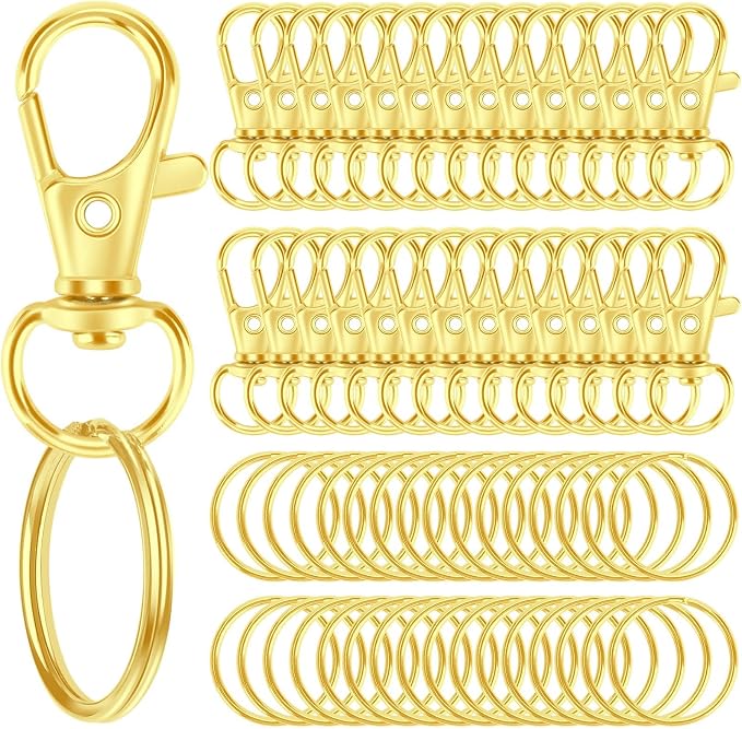 60PCS Keychain Making Kit, Including 30PCS Keychains Clips Hooks and 30PCS Key by Sucrown