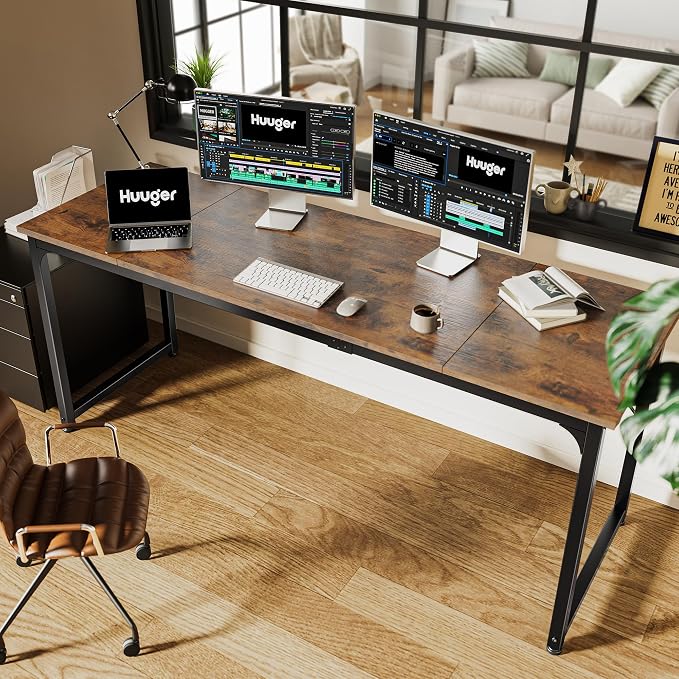 Huuger Computer Desk, 70 Inch Office Desk, Gaming Desk - Image 6