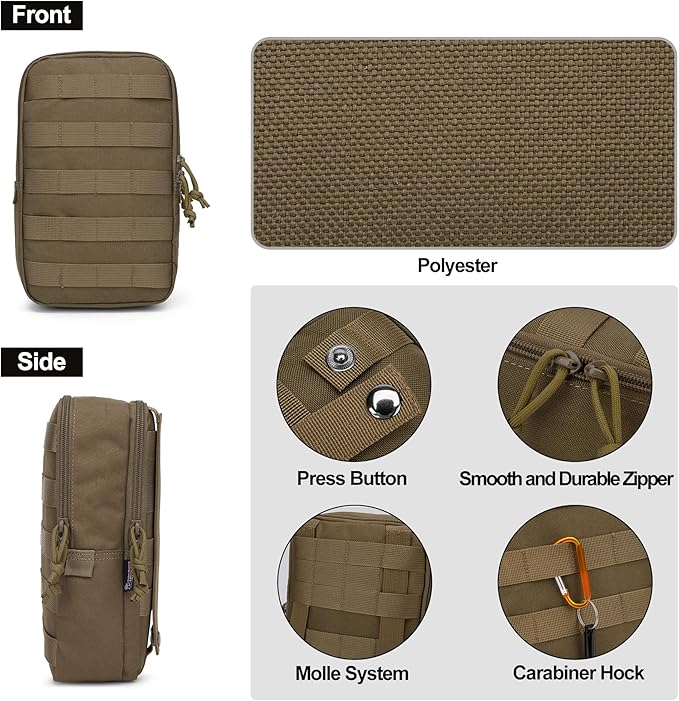 Mardingtop Molle Tactical Utility Pouch, EDC Admin Pouch Bag, Molle Attachment Military Modular Attachment