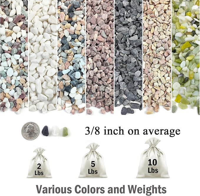 FANTIAN 5 lbs Pebbles for Plants, 3/8 Inch Tiny Pea Gravel. Decorative - Image 5