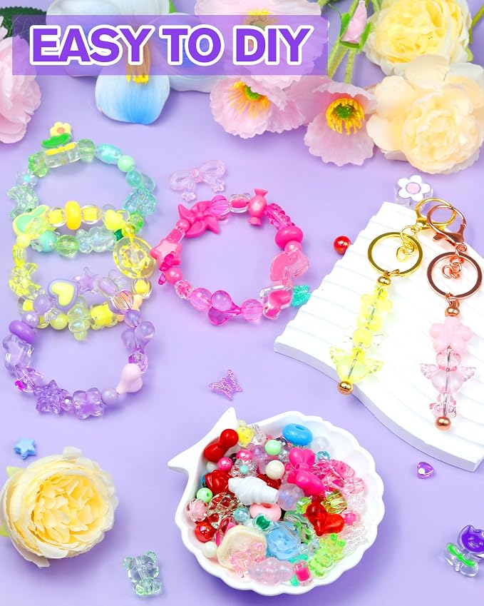 FIVEIZERO 800PCS Assorted Acrylic Beads - Image 5