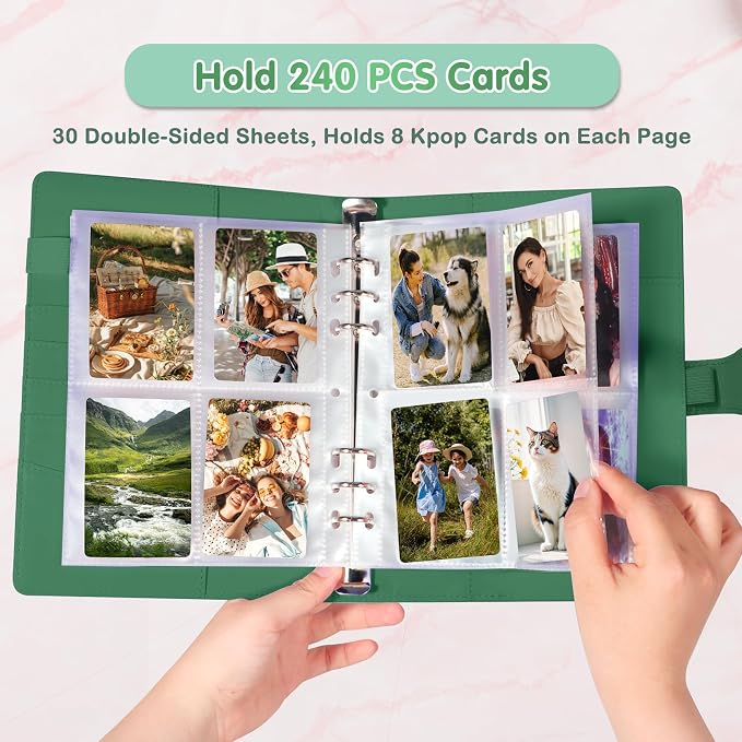 A5 Photocard Holder and Binder, PU Leather 6-Ring Album - Image 2