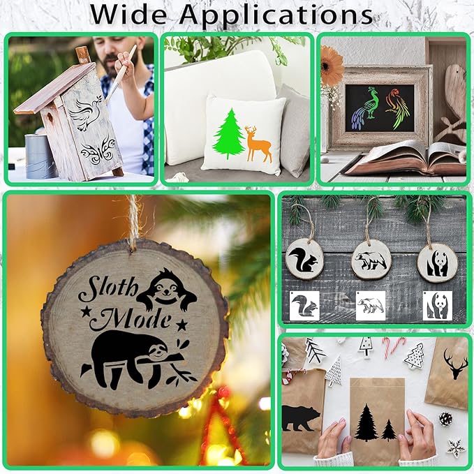 80 Pcs 3 x 3 Inch Stencils for Painting on Wood, Reusable Farm & Animal Plastic - Image 6