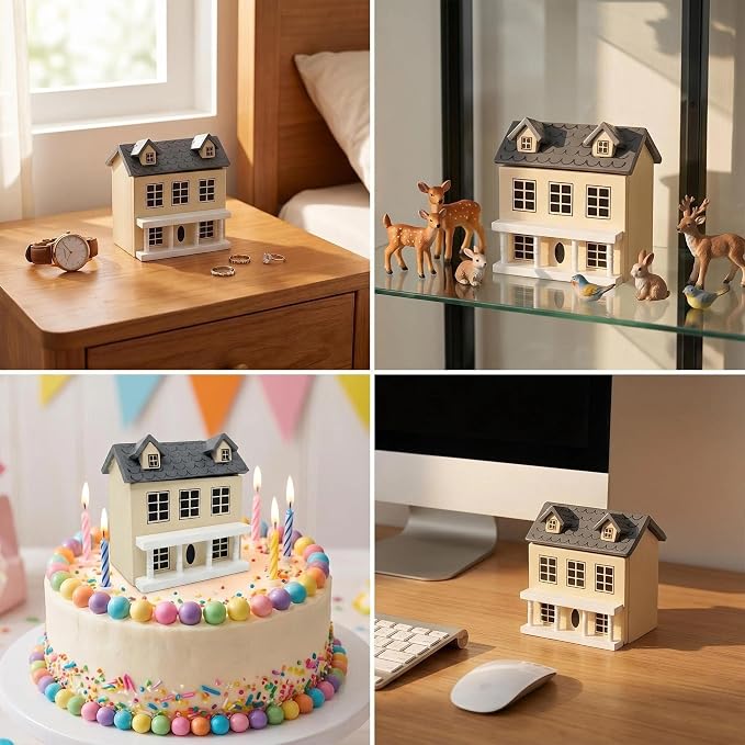 Miniature Villa Model Wooden Tiny House Compact Dollhouse Mini House Storage - Image 2