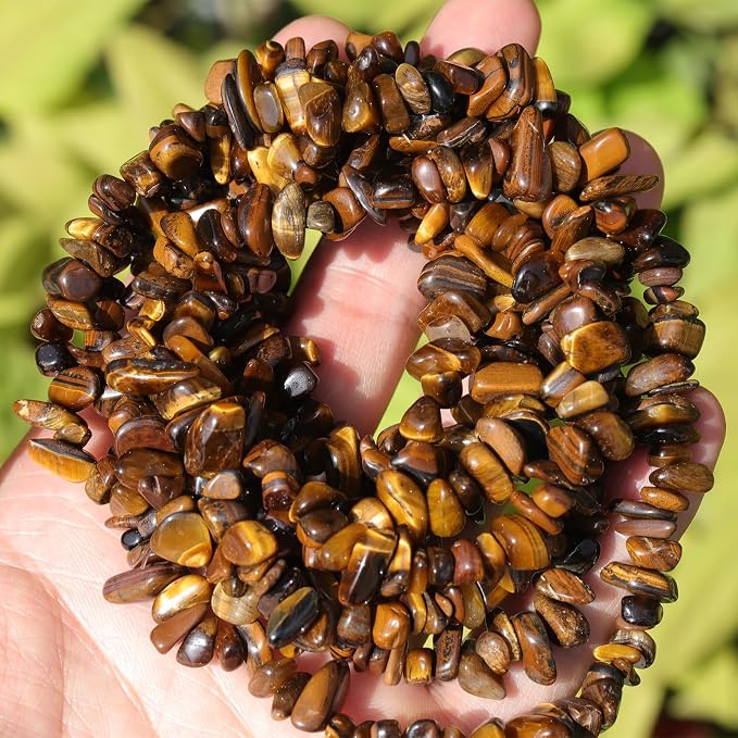 200 Pcs Crystal Chip Beads for Jewelry Making 5-8mm Tiger Eye | Natural Chip - Image 8