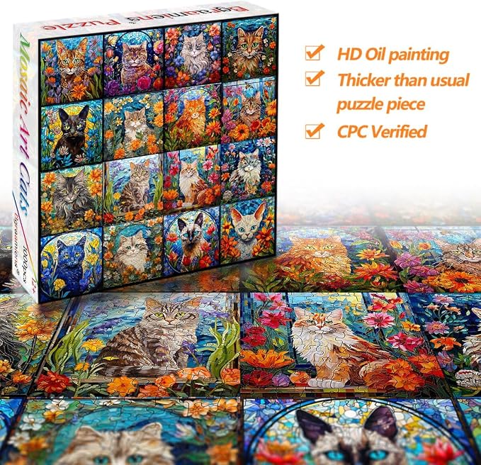 Bgraamiens Cats Mosaic Art Puzzle - Image 4