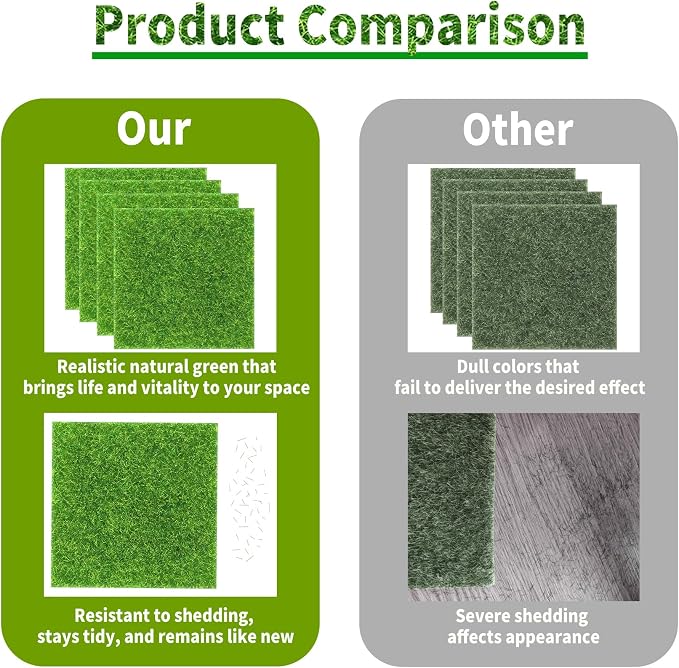 4 Pcs 6 X 6 Inch Fake Grass Decor - Image 4