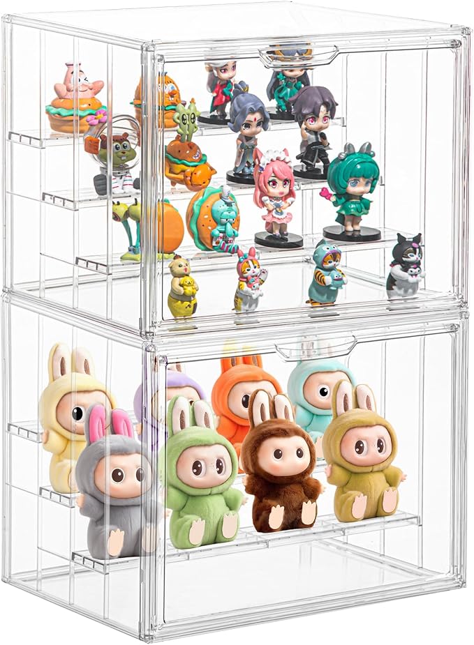 Clear Acrylic Display Case for Figures 4 Layer Figure Display Shelf by ZLLZUU