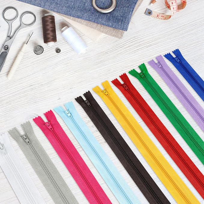 Zippers for Sewing, DOITEM 48pcs 35cm/14 Inch Zipper Multicolor Nylon Coil - Image 8