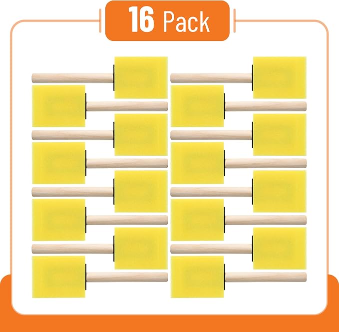 Bates- Foam Paint Brushes, 16 Pack - Image 2