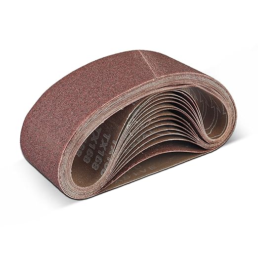 3X21 Sanding Belts 15PCS Belt Sander Paper Aluminum Oxide (3 Each of 80/120/150/240/400 Grits) Ideal for Wood Metal Paint Sanding