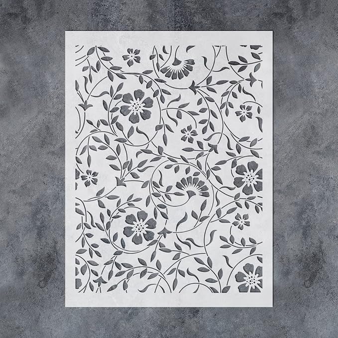 GSS Designs Flourish Stencils for Painting on Wood Canvas Paper Fabric Floor by GGSSDesigns