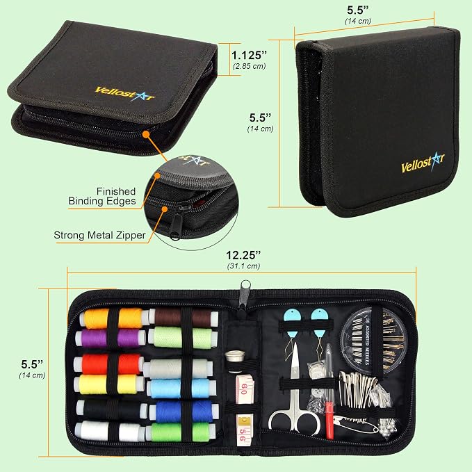 Vellostar Small Sewing Kit for Beginners – Portable Needle & Thread Travel Kit - Image 3