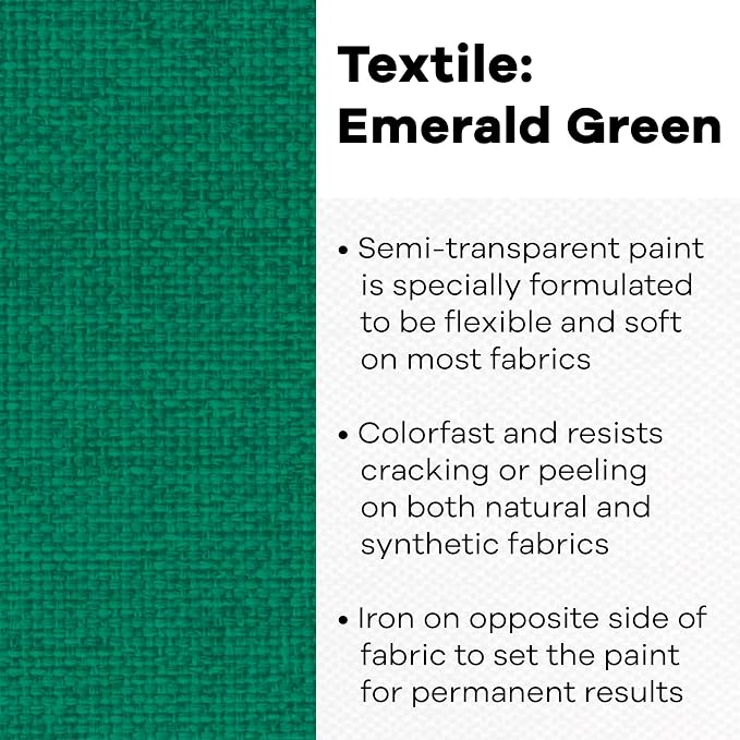 Jacquard Fabric Paint for Clothes - 8 Oz Textile Color Emerald Green Leaves - Image 2